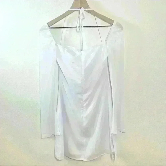 NWT Princess Polly | Dyer Sheer Sleeve White Mini Dress Low Impact | Size US 2 - Picture 10 of 16